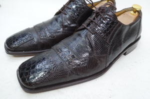 David Eden Shoes Mens Size 10.5 Brown Crocodile Lizard Chester Oxford Dress